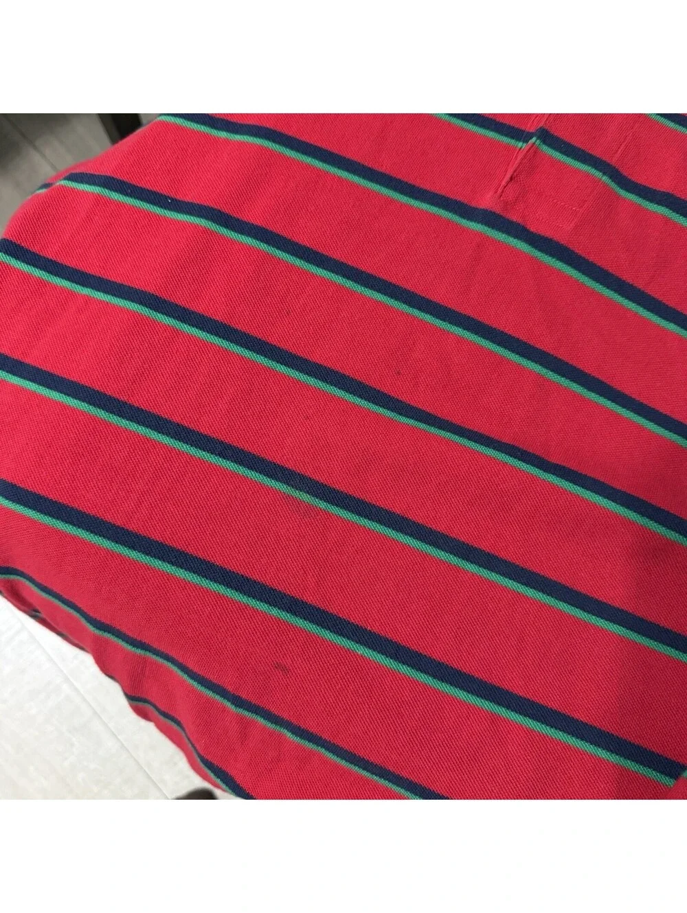Vintage Polo Ralph Lauren Striped Red Green Stripe Usa Polo Shirt Men’s XL